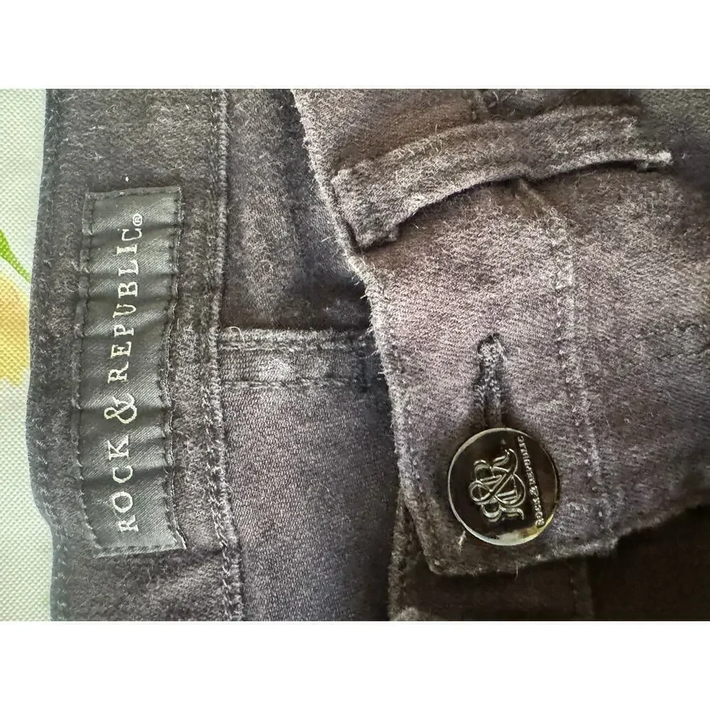 Rock & Republic Black Sequins Jeans Size 10 - Picture 5 of 8